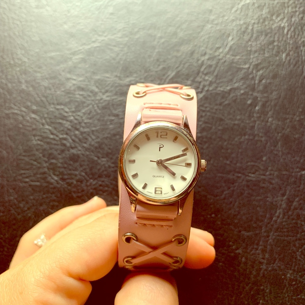 Kid’s Genuine Leather Costume Baby Pink Watch